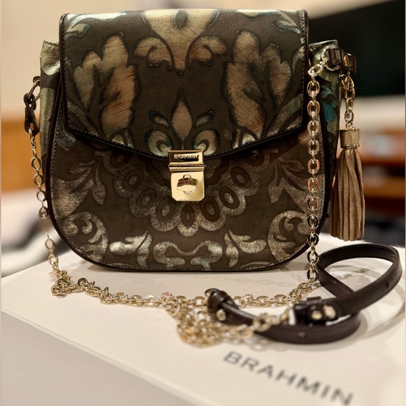 Brahmin Handbags - Brahmin Lizzie - Bronze Grazioso Genuine Leather Crossbody Bag